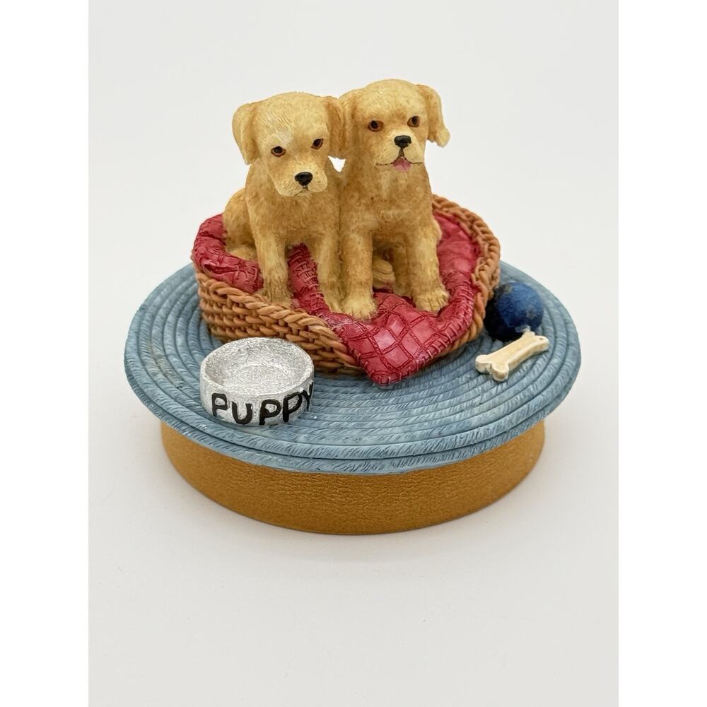 Vintage Lefton’s Candle Holder Lid 2 Lab Puppies